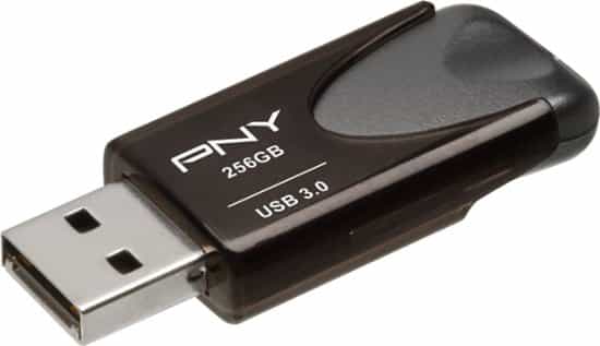 PNY - Elite Turbo Attaché 4 256GB USB 3.0 Type A Flash Drive - Black/Gray