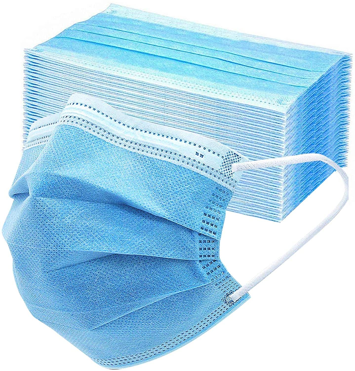 50PCS Disposable Face 3 Layer Anti-Dust Earloops Protective Cover Mask(Blue)