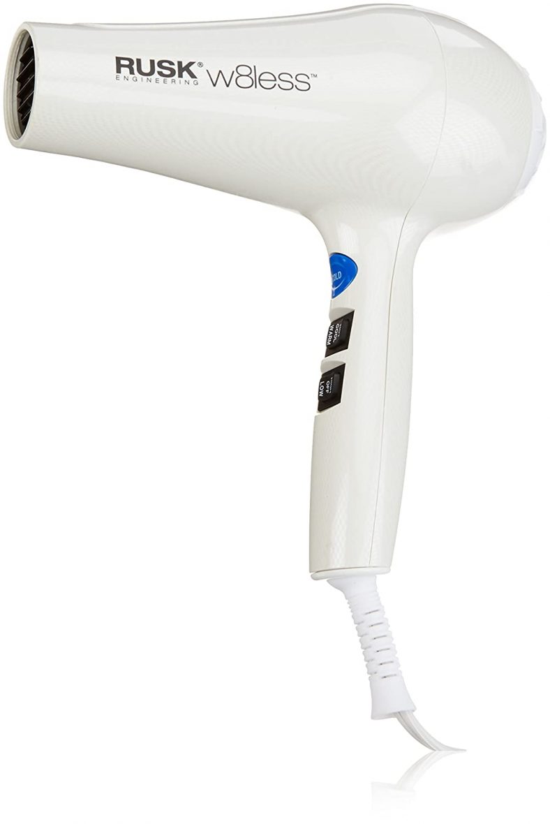 RUSK Engineering W8less Professional 2000 Watt Dryer, Lightweight, Penetrates Hair Deeply, Faster Drying Time, Eliminates Static and Frizz, Professional Styling Tool