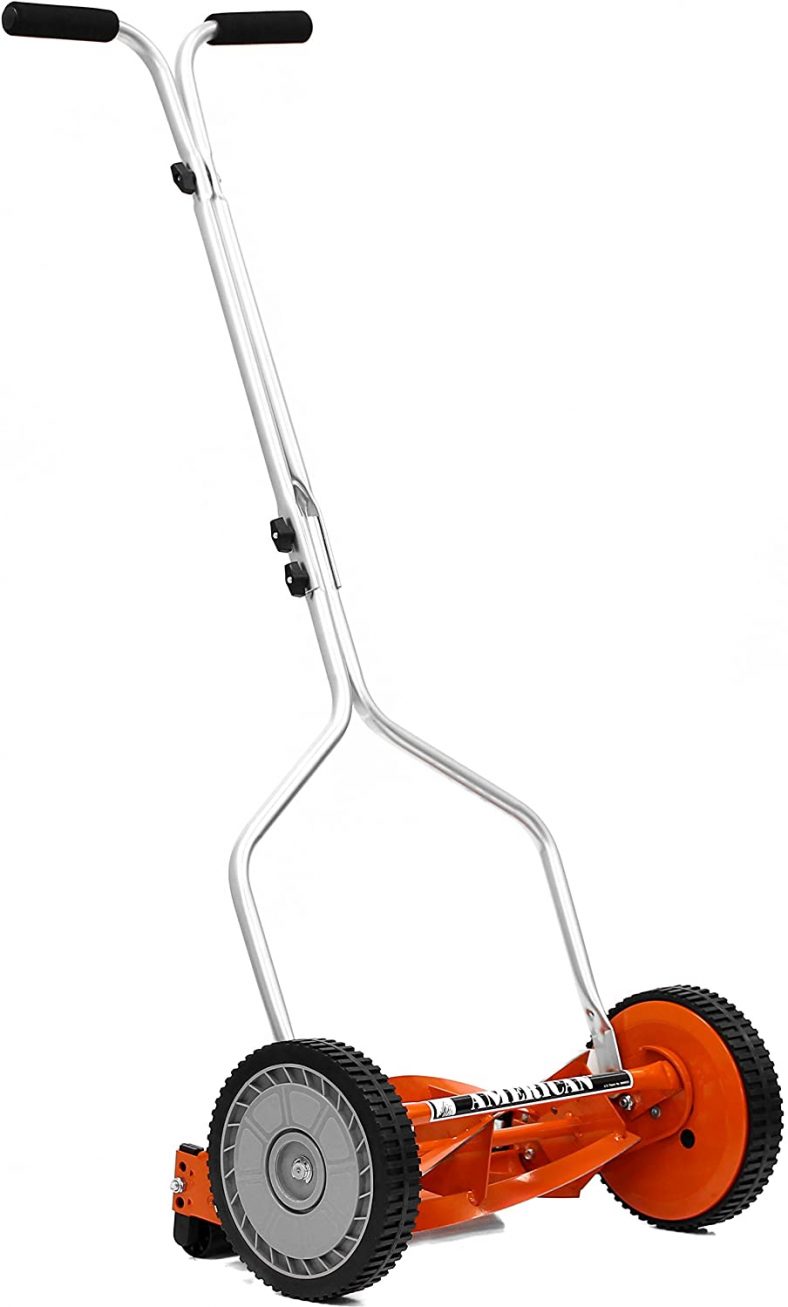 American Lawn Mower Company 1204-14 14-Inch 4-Blade Push Reel Lawn Mower, Red