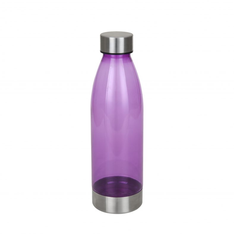 Mainstays 22-ounce Purple Plastic Water Bottle with Stainless Steel Lid