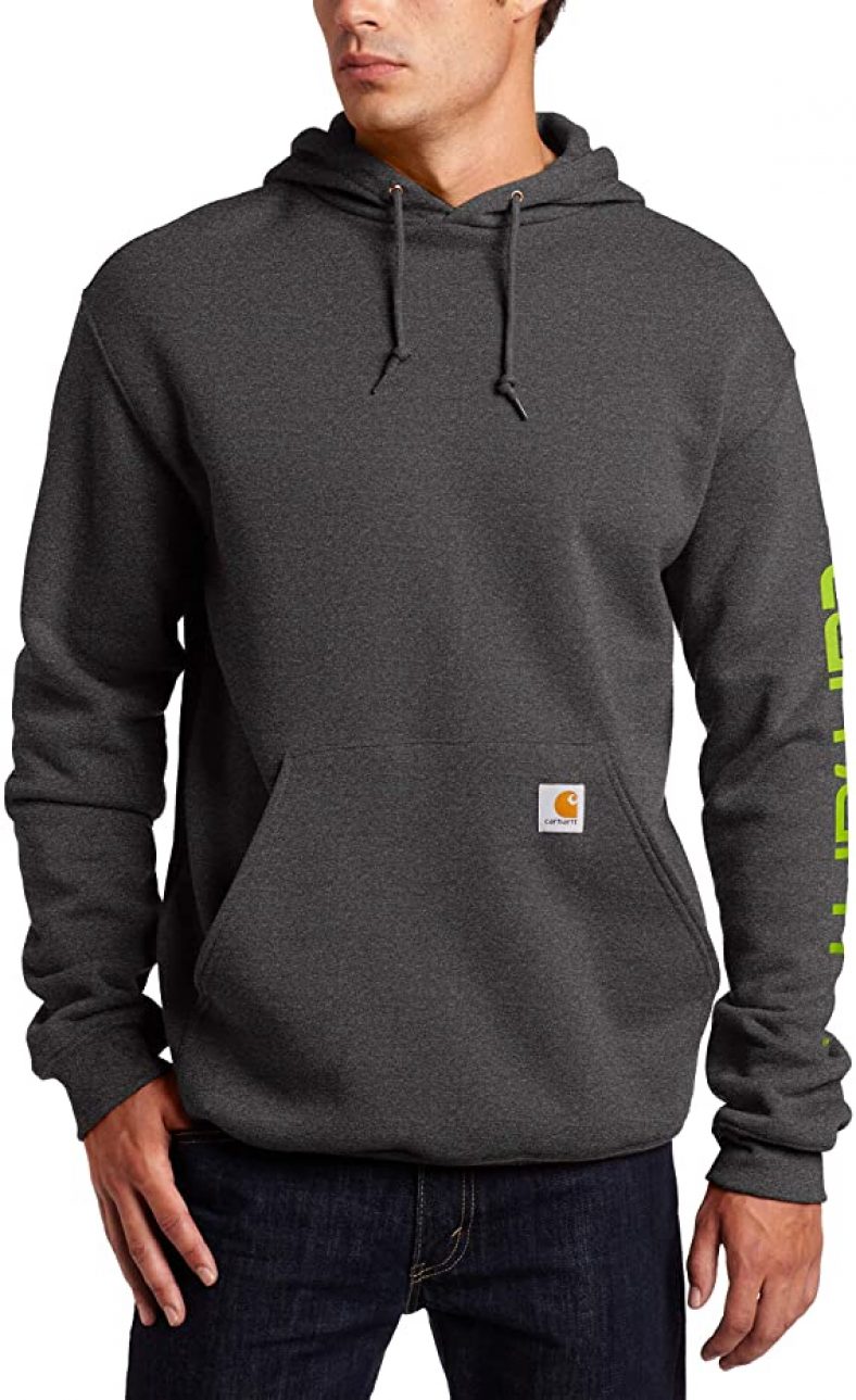 Carhartt Men’s Midweight Sleeve Logo Hooded Sweatshirt (Regular and Big & Tall Sizes)
