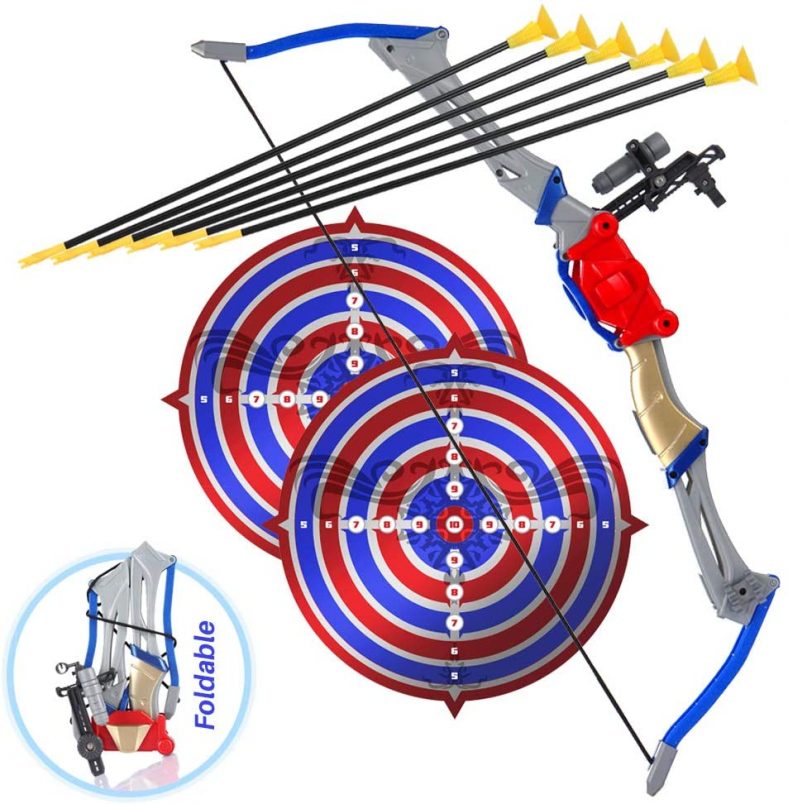 Bow and Arrow Toy for Kids, Outdoor Archery Set for Boys and Girls 6-12 Years Old, Foldable Pretend Hunting Toy with 2 Targets and 6 Suction Cup Arrows, Best for Sports Play and Adventure Games – Grab the today amazon offer & Deals