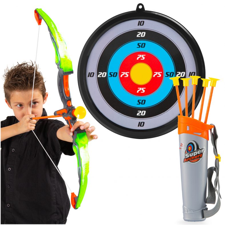 Best Choice Products 24in Light Up Kids Archery Toy Play Set w/ 3 Light Modes, Suction Arrows, Quiver, Target – Green from walmart deals