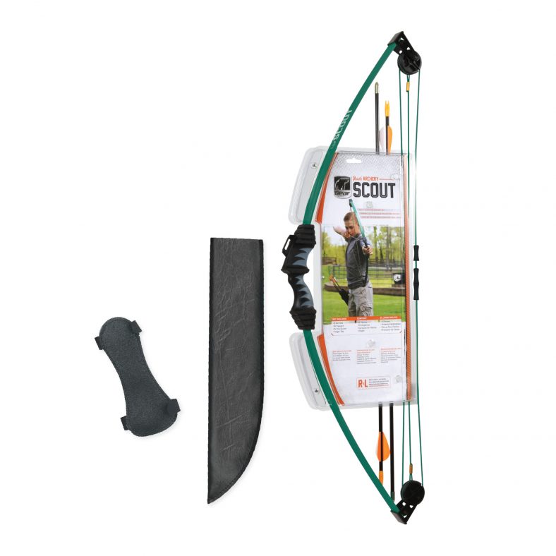 Bear Archery Scout Youth Bow Set Includes Arrows, Armguard, Arrow Quiver, and Recommended for Ages 4 to 7  Hunter Green from amazon offers