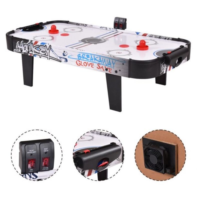 Costway 42”Air Powered Hockey Table Game Room Indoor Sport Electronic Scoring 2 Pushers from walmart deals