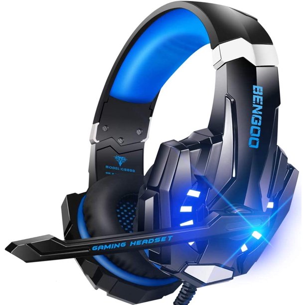 G9000 Stereo Gaming Headset for PS4 PC Xbox One PS5 Controller, Noise Cancelling Over Ear Headphones with Mic, LED Light, Bass Surround, Soft Memory Earmuffs for Laptop Mac Nintendo NES Games From walmart deals