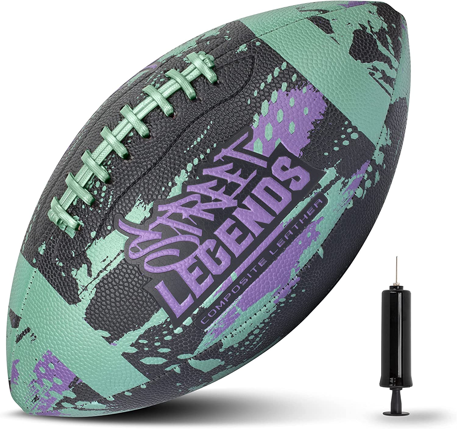 Street Legends Youth Football for Kids Graffiti Printed Composite Leather Size 8 Football Includes Pump Made for Training Practicing Recreational Play on amazon offers