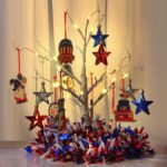 Patriotic LED Birch Tree Light Decorations with 4th of July Wooden Ornaments Independence Day Star Hanging Ornaments Red White and Blue Garland for Patriotic Memorial Day Labor Day Home Party Decor  – Grab the today amazon offer & Deals