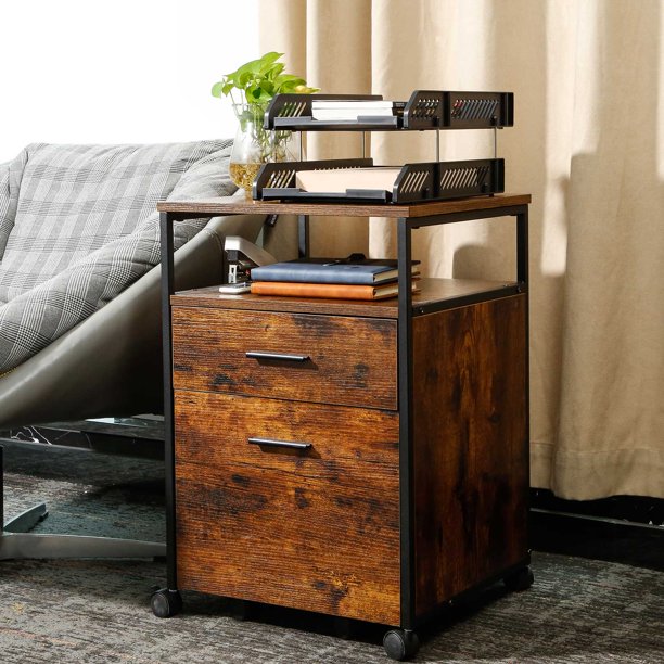 TC-Home Mobile File Cabinet w/ Drawers Rolling Filing Cabinet Wood Storage Shelf for Office Study Room From walmart deals
