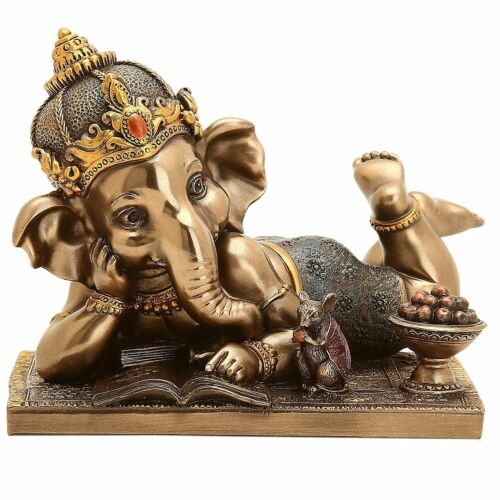 Bonded Bronze Baby Ganesh Statue Ganpati Eating Ladoo Figurine Deity Idol Shiva @ebay deals