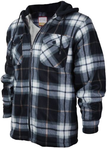 Men’s Heavyweight Flannel Zip Up Fleece Lined Plaid Sherpa Hoodie Jacket @ebay deals