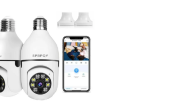 SPBPQY Light Bulb Camera, 2 Pack Security Camera 1080p, 2.4GHz WiFi, 360 Surveillance Camera