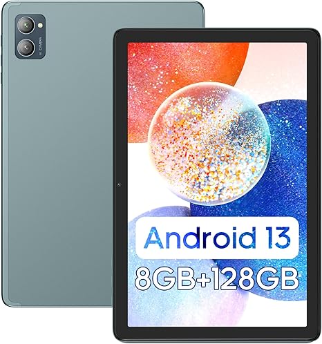 Android 13 Tablet, 10.1 inch Tablet with 128GB+8(4+4 Expand) GB, 512GB SD Card Expandable, 1280 x 800 IPS HD Touchscreen, Dual 13MP+5MP Camera, 6800mAh Battery, 5G/2.4G WiFi Computer Tablet