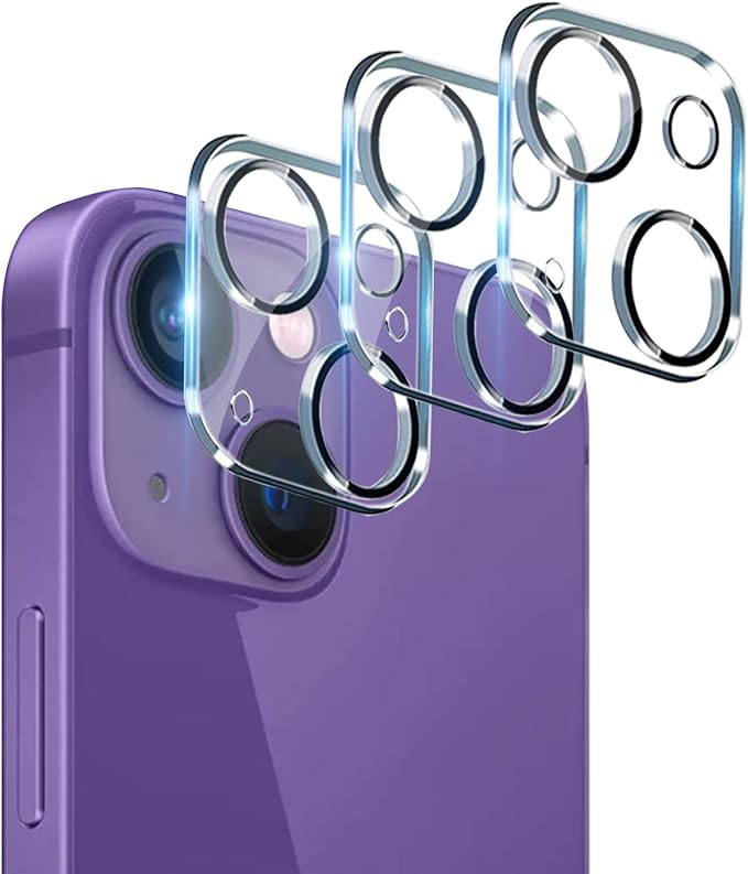 [3 Pack Compatible for iPhone 14 Plus ＆ iPhone 14 Camera Lens Protector 9H Tempered Glass, Anti-Scratch, Ultra HD, Case Friendly Camera Covers for iPhone 14 6.1″ and iPhone 14 Plus 6.7″