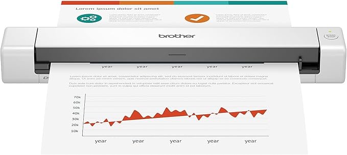 Brother DS-640 Compact Mobile Document Scanner, (Model: DS640) 1.5″x2″x11.9″