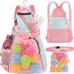 EdenRiver Pickleball Bag for Women Pickleball Backpack with Water Bottle Holder and Drawstring Mesh Bag for Pickle ball Accessories