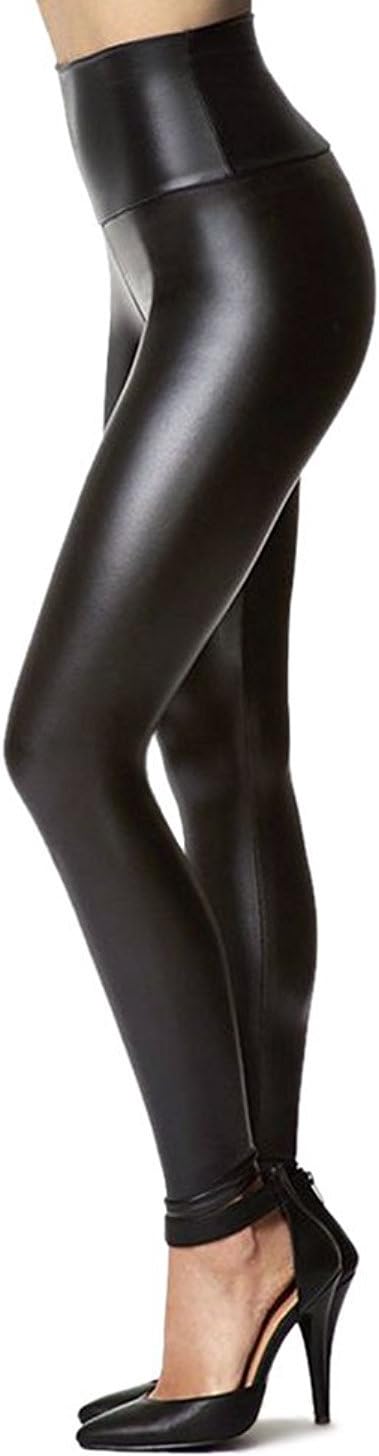 Tagoo Women’s Stretchy Faux Leather Leggings Pants, Sexy Red High Waisted Tights