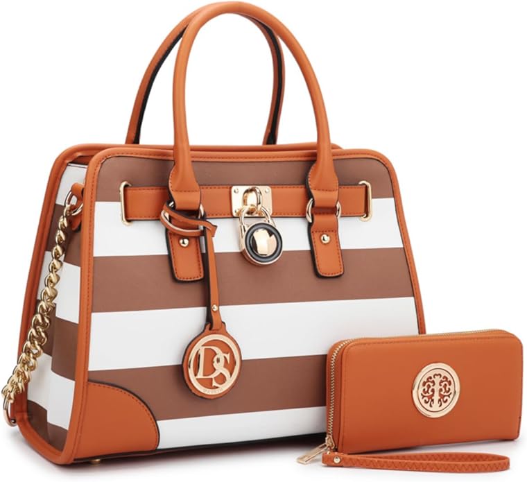 Dasein Women Handbags Top Handle Satchel Purse Shoulder Bag Hobo Bag Work Bag Set 2pcs