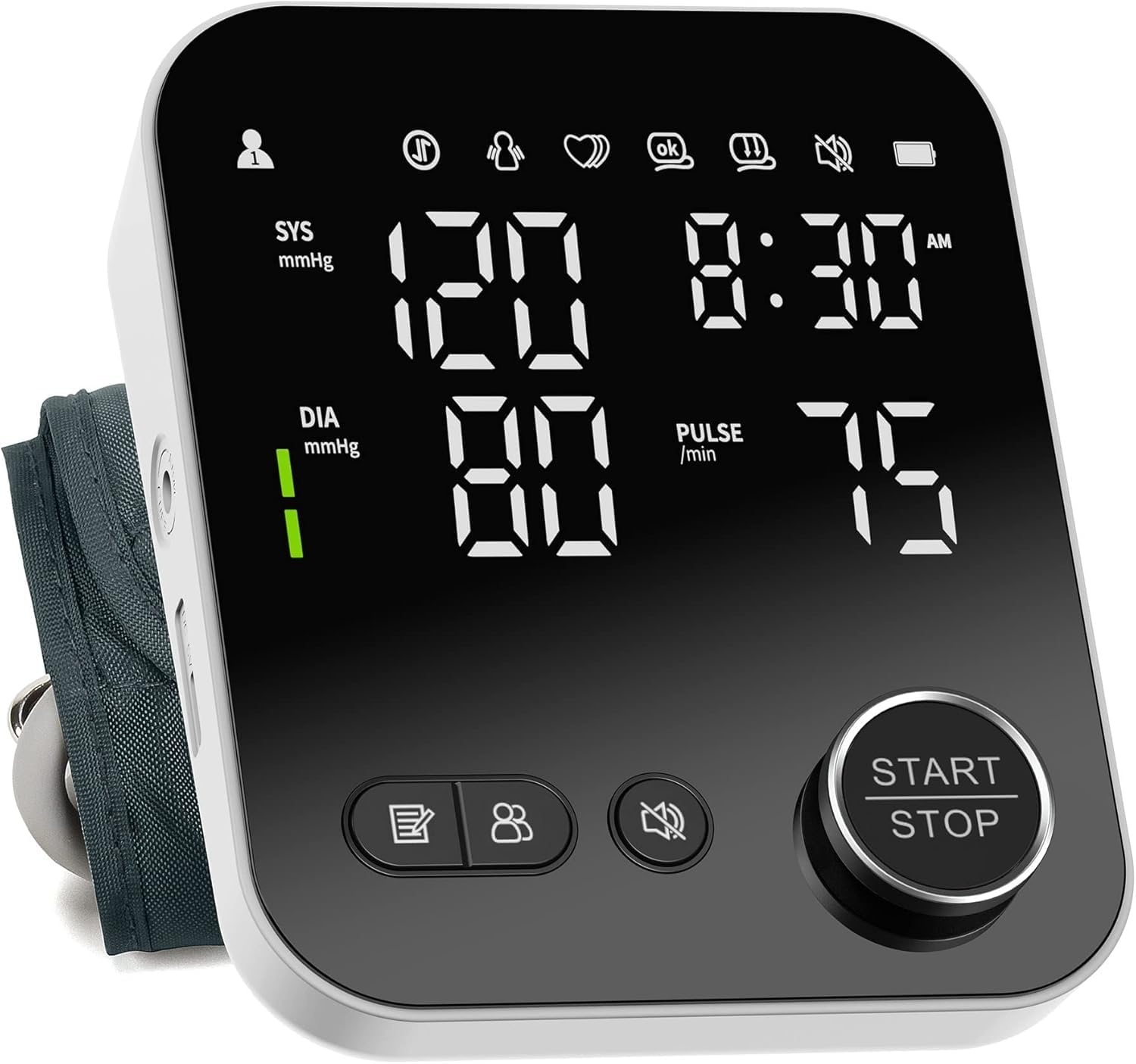 Blood Pressure Monitor Upper Arm Monitors for Home Use Adjustable 8.7″-16.5″ Cuff LED Display 2×120 Memory Intelligent Voice Portable Machine with Storage Bag