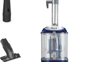 Shark Upright Vacuum, Navigator Lift-Away Deluxe with Large Dust Cup Capacity, HEPA Filter, Swivel Steering, Upholstery Tool & Crevice Tool, Blue, NV360