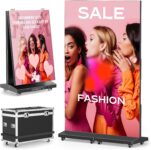 Indoor LED Digital Signage Display with P1.86, LED Poster Screen Frameless Splicing, Advertising Display USB Plug-and-Play & Remote Control for Giant Commercial Events & Rentals (Black, 2-Panels)