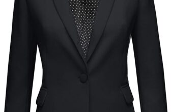 LookbookStore Womens Notched Lapel Pockets Button Work Office Blazer Jacket Suit