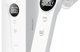 Boncare Ear and Forehead Thermometer, 2X Accuracy Infrared Digital Thermometer for Adults and Kids, 1 Second Reading, No Touch Baby with Fever Alarm