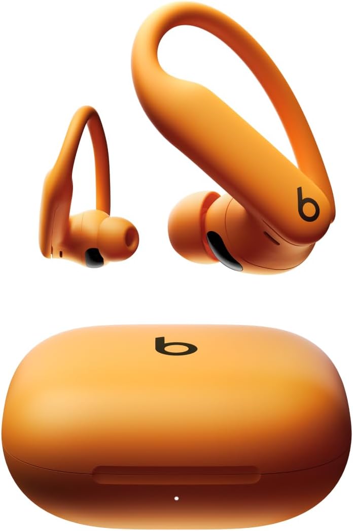 Beats Powerbeats Pro 2 – Wireless Noise Cancelling Workout Earbuds with Secure- Fit Earhooks, Up to 45-Hour Battery with Charging Case, Sweat & Water Resistant, Heart Rate Monitoring – Electric Orange