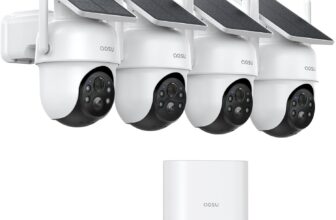 aosu Security Cameras Outdoor Wireless, 4 Cam-Kit, No Subscription Required, Solar-Powered, Home Security Cameras System with 360° Pan & Tilt, Auto Tracking, 2K Color Night Vision, Easy Setup