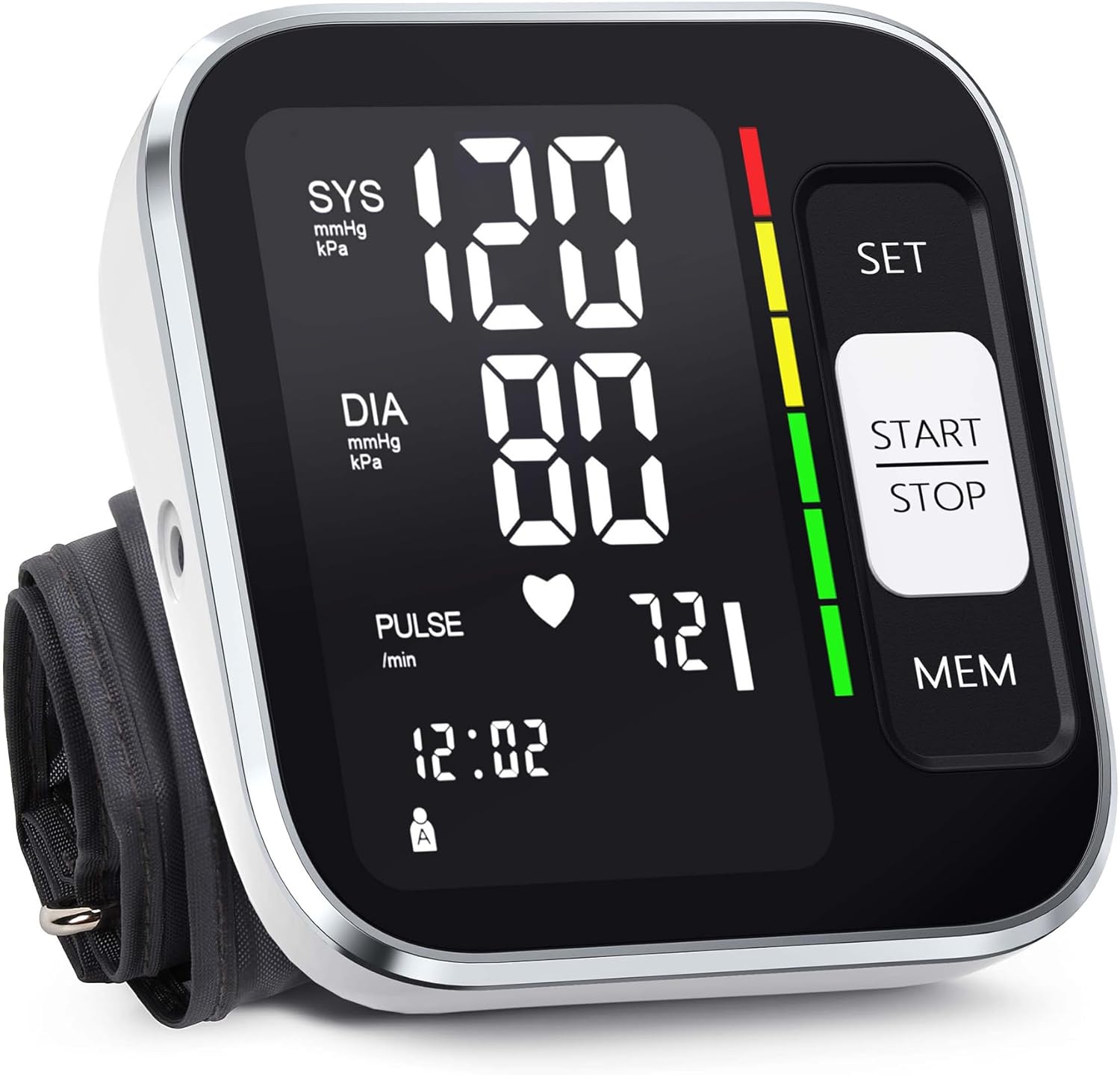 Blood Pressure Monitor Upper Arm Digital Blood Pressure Machine for Home Use with Backlit Display 8.7″-15.7″ Cuff with Storage Bag