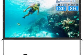 Projector Screen Outdoor,JWSIT 120 inch Outdoor Movie Screen-Upgraded 3 Layers PVC 16:9 Projector Screen,Portable Video Projection Screen with Carrying Bag for Home Theater Backyard
