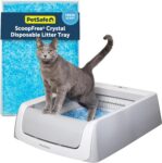 PetSafe ScoopFree Crystal Pro Legacy Self-Cleaning Automatic Litter Box – Uncovered Motion-Sensing Cat Box with Integrated Health Counter – Includes 1 Disposable Crystal Litter Tray