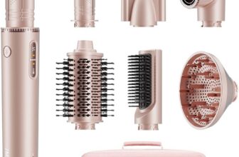 7MAGIC 7-in-1 Hot Air Styler, Hair Styler Dryer Brush with Auto-Wrap Curlers, High-Speed Hair Dryer for Fast Drying, Volumizing & Straightening, Travel Case Included, Pink
