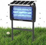Solar Bug Zapper Outdoor, 4000V/15W High Powered Electric Bug Zapper, Solar & USB Powered with LED Fly Light Trap, IPX5 Waterproof for Patio, Garden, Camping