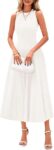 PRETTYGARDEN Spring Casual Dresses for Women 2026 Summer Business Work Midi Sleeveless A Line Pleated Cocktail Dress