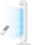 DREO Tower Fan for Bedroom, 2026 Upgraded DC Motor, 28ft/s High Velocity, 20dB Ultra Quiet Standing Fan, 8 Speeds 4 Modes, 90° Oscillating Bladeless Fan for Indoors, Floor Fans with Remote, White