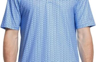 Golf Shirts for Men Dry Fit Short Sleeve Print Performance Moisture Wicking Polo Shirt