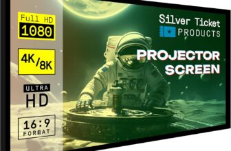 Silver Ticket Products STR Series 6 Piece White 1.1 Gain 120″ Diagonal 16:9 Format Projection Screen, Aluminum Frame, Wall Mounted, 109.25×63.625 inches STR-169120