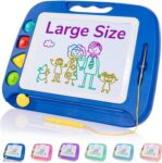 SGILE Toddler Toys for Kids, Large Magnetic Drawing Board for Birthday Gift, Toys for 1 2 3 4 Year Old Girls Boys, Etch & Sketch Pad with 4 Stamps, Learning and Educational, 16 ×13 in, Blue
