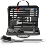 27 Pcs Grill Set for Outdoor Grill – Durable Stainless Steel Barbecue Tool Sets with Case, Thermometer & Mitt – Birthday Ideas for Men, Grill Accessories for Backyard BBQ & Cooking
