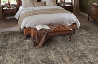 6×9 Washable Area Rug Brown Vintage Non Slip Soft Low Pile Rug for Living Room Bedroom Dining Room Office Distressed Oriental Indoor Throw Carpet for Home Decor