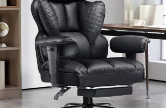 GTPLAYER Big and Tall Gaming Chair 400lbs Heavy Duty Office Chair with Footrest, High Back Pocket Spring Lumbar Support, Ergonomic Wide Comfy Seated Cushion for Lower Back Pain Relief, Earth-Black